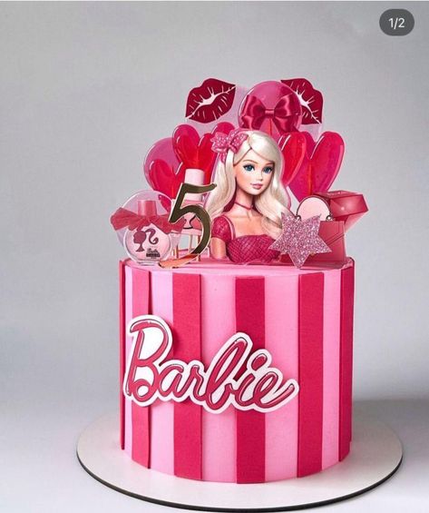 Barbie Heart Cake, Barbie Party Decorations, Barbie Party, 4th Birthday, Party Decorations, Birthday