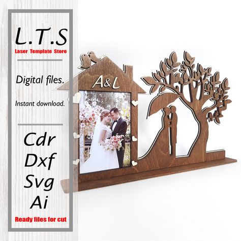 Laser Cut Bunny, Wood Laser Ideas, Foto Frame, Calendar Vector, Wooden Wine Boxes, Mdf Crafts, Family Photo Frames, Cnc Files, Laser Ideas