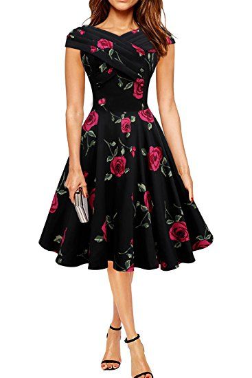 BlackButterfly 'Enya' Infinity Rockabilly Floral 1950s Vintage Dress: Amazon.co.uk: Clothing Butterfly Clothes, Afrikaanse Mode, Gaun Fashion, Pin Up Dresses, Ball Dresses, Elegant Dress, Swing Dress, Pretty Dresses, Perfect Dress