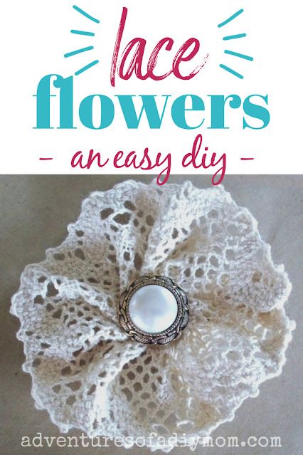 How to make an EASY lace flower! No sewing required! Fabric Flowers Diy Easy, Lace Flowers Tutorial, Advanced Sewing Projects, Spool Crafts, How To Make Rose, Baby Booties Knitting Pattern, Quick And Easy Crafts, Lace Crafts, Knitting Machine Projects