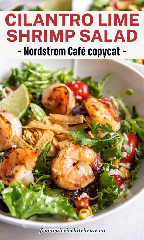 Tequila Lime Shrimp Salad, Fresh Shrimp Salad Recipes, Nordstrom Salad Recipe, Summer Shrimp Salad Recipes, Shrimp Cilantro Salad, Salad Ideas With Shrimp, Shrimp Salad No Mayo, Cilantro Shrimp Salad, Chipotle Shrimp Salad