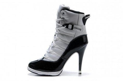 Jordan Heels Boots Jordan High Heels, Jordan Heels, Nike High Heels, Nike Heels, Heels White, Womens Air Jordans, Dunk High, Nike Shoes Women, Black High Heels