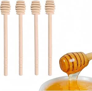 4 Pcs Wooden Honey Dipper Sticks,6.3 Inches Honey Comb Stick Honey Spoon Honey Wand for Honey Collecting Dispensing Drizzling Jam Honey Wand, Toasted Crackers, Honey Spoons, Honey Sticks, Honey Dipper, Vegetable Juice, Honey Jar, Design Del Prodotto, Molasses