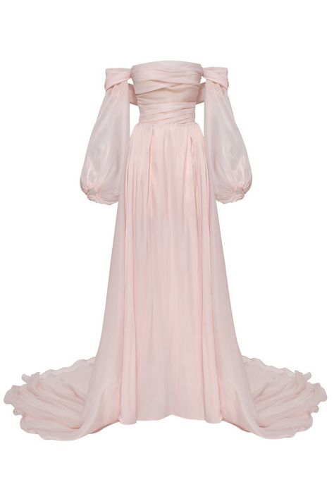 Milla off-the-shoulder evening gown - Gown Fashion, Korean Fashion Dress, Pink Maxi Dress, Lookbook Outfits, Ball Dresses, Evening Gown, Pretty Dresses, Runway Fashion, Pretty Outfits