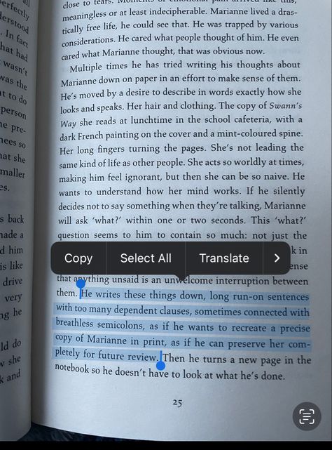 Book, annotation, annotating Digital Annotation, Bookstagram Ideas, Book Annotation, Normal People, On Phone, Make Sense, Her Hair, Writing, Bedroom