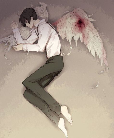 Wounded Angel, Angelo Lagusa, Haikyuu Kuroo, Angel Boy, 91 Days, Art Manga, Angels And Demons, Arte Fantasy, Anime Angel