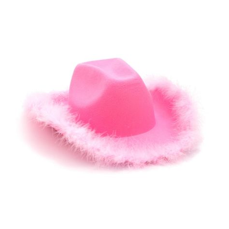 Yeehaw! Get ready for a fashionable rodeo with these Pink Cowgirl Hats! Ideal for bachelorette parties, costume events or just showing off your cowgirl flair, these vibrant pink hats are adorned with a playful fuzzy trim for extra pizzazz. The stylish design adds a touch of Western charm to any ensemble, making you the star of the show. Polyester. 13 1/4" x 15 1/2" Pink Cowgirl Hats, Conference Planning, Llamas With Hats, Pink Cowboy Hat, Pink Cowboy, Blue Beanie, Pink Cowgirl, Feather Trim, Natural Cream