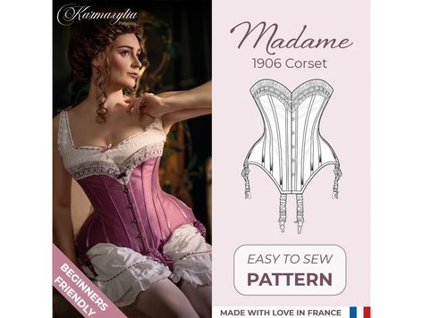 Patron Corset, Edwardian Corset Pattern, Edwardian Corsets, Pattern Outer, Hip Pads, Corset Pattern, Gibson Girl, Body Proportions, Sewing Material