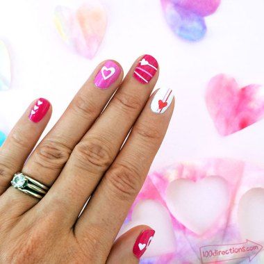 Love Heart Nail Art with your Cricut Love Heart Nail Art, Bow Nail Art, Valentine Nail Art, Heart Nail, Heart Nail Art, Simple Nail Art Designs, Best Nail Art Designs, Clear Nails, Heart Nails