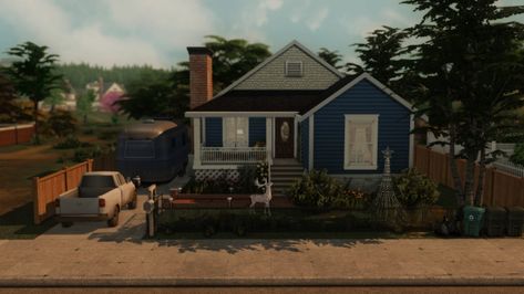 Early 2000s Home 02 - Download Here Sims 4 Base Game House Download, Early 2000s House, 2000s House, 2000s Home, Ts4 Lots, Ts4 Builds, Brindleton Bay, 90s House, Bbq Essentials