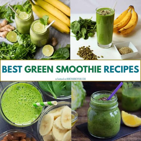 Best GREEN SMOOTHIES that are amazing for your body and taste buds! Try these delicious GREEN SMOOTHIE RECIPES for amazing health benefits! Green Smoothie Recipes Protein, Green Veggie Smoothie Recipes, Green Smoothie Recipes Without Banana, Matcha Green Smoothie, Green Morning Smoothie, Best Green Smoothie Recipes Healthy, Tasty Green Smoothies, Spinach And Celery Smoothie, Green Machine Smoothie Recipe