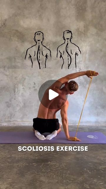 Health ⚕️ Tips ⚕️ on Instagram: "Еxercise for scoliosis and for proper posture.

☝🏻We perform side bends with a fitness elastic band and the arms should be straight.
Dotted lines indicate a correct and symmetrical range of spine inclination.

💪🏻 Try to make both lines equally easy to follow. This exercise perfectly increases the mobility of the spine not only in one plane, but also forward and backward.

🫶🏻 I liked the video, like it and share it with friends.

——————
⚠️ Disclaimer- this summary is for educational purposes only and should not substitute medical advice.
——————

Cradit by @makarin

____________________
#musclepains #nomusclepain #sciatica #sciaticarelief #sciaticapain #spinalhealth #lowerbackpain #backpain #neckpain #kneepain #hippain #backpaintips #backpainsupport #bac Side Bends Exercise, Side Bends, Home Exercise Program, Sciatica Relief, Indoor Workout, Posture Exercises, Proper Posture, Mobility Exercises, Bad Posture