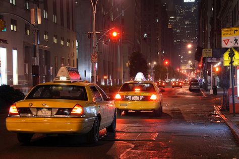 Nocturnal trips by Mazda6 (Tor), via Flickr  City taxi cabs at night Taxi Cab Aesthetic, Photo Studies, City Reference, New York Illustration, Crown Vic, New York Taxi, Grand Army, Shot In The Dark, Nyc Christmas