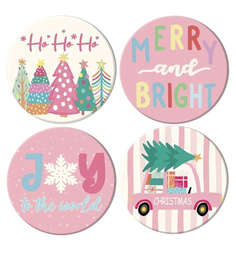 Everyday Table Decor, Coaster Painting, Pink Coasters, Painted Trees, Procreate Ideas, Holiday Coasters, Party Table Decor, Cute Coasters, Mug Coaster