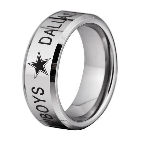 Dallas Cowboys Wedding, Vintage Punk Fashion, Dallas Cowboys Rings, Pink Diamond Jewelry, Cowboy Design, Comfort Fit Wedding Band, Mens Wedding Bands Tungsten, Casual Rings, Tungsten Mens Rings