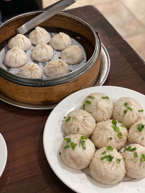 Soup dumplings, pork buns, Chinatown, nyc Chinatown Nyc Food, Nyc Romance, Pork Soup Dumplings, Meal Aesthetic, Chinatown Food, Soup Dumplings, Chinatown Nyc, Pork Soup, Nyc Christmas