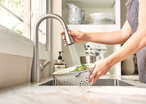 The Best Kitchen Faucet Options for Homeowners - Bob Vila Best Kitchen Faucets, Modern Kitchen Faucet, Best Kitchen Sinks, Shower Tub Combination, Single Handle Kitchen Faucet, Kitchen Faucets, Tub And Shower Faucets, Kitchen Sink Faucets, Trendy Kitchen