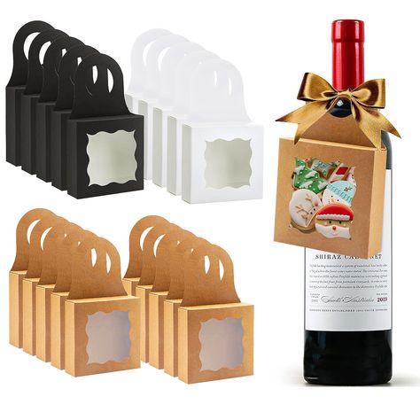 PRICES MAY VARY. 【NEW WINE GIFT BOXES】: Package Includes 20pcs small empty gift box in color Brown, which is sufficient quantity to prepare small holiday gifts for your friends and families. You can fill these gift boxes set with snacks and hang them on the bottle, bring your gifts with love. 【SMALL FAVOR WINE BOTTLE GIFT BOX】: For better fill in little gift, here’s detail size, also can find in the picture for intuitive display. Box L*H*W: 3.54*3.54*1.18inch. Re: A half dollar’s diameter about Mini Wine Bottle Gift Ideas, Wine Boxes Gift Ideas, Wine Bottle Box Ideas, Christmas Small Gift Ideas, Wine Box Packaging, Christmas Wine Gift, Bottle Hanger, Wine Bottle Box, Christmas Treats Holders