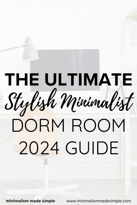 Transform your dorm room into a stylish sanctuary in 2024! ✨ Explore the ultimate guide for minimalist decor tips, organization hacks, and serene style. Dive into our latest blog at Minimalism Made Simple to elevate your space. Read more now! 🏡💙 #DormRoomStyle #MinimalistDecor #2024Inspiration #MinimalismMadeSimple Minimalist Dorm Room, Minimalist Declutter, Decluttering Ideas Minimalism, Kitchen Island Hanging Lights, Minimalist Dorm, Declutter Bedroom, Dorm Room Styles, Modern Home Office Desk, Declutter Kitchen