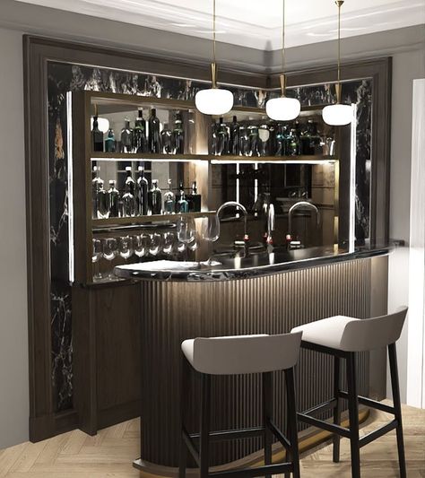 Small Bar Area, Home Bar Rooms, Modern Home Bar, Bar Unit, Bar Designs, Small Bar, Home Bar Designs, Living Room Bar, Island House