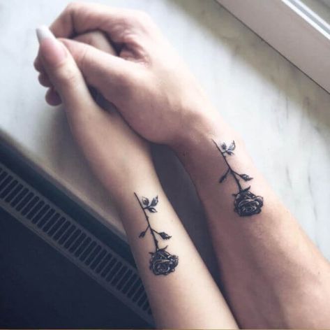 109 Best Matching Couple Tattoos | Improb Rose Tattoo Ideas, Couple Tattoos Unique, Shape Tattoo, Muster Tattoos, Meaningful Tattoos For Women, Tattoos Geometric, Small Meaningful Tattoos, Matching Couple Tattoos, Small Tattoo Designs