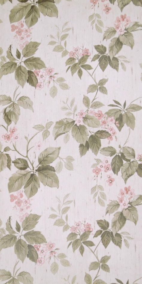 Flowery wallpaper original from the 70s.   The wallpaper is effective by its textile background and the beautiful flower motive.   The paper, structured like linen, is firm, not glossy and of good quality   This wallpaper is made of paper. Our wallpapers are all originals from the 1970s, some even older. No reprints, all real old! The wallpapers are all about 53.5cm wide. The wallpapers are sold per meter. If you put several meters in the shopping cart, you will receive the wallpaper in this len Textile Background, Vintage Floral Backgrounds, Sage Green Wallpaper, Wallpaper For Wall, Vintage Paper Background, Vintage Flowers Wallpaper, Flowery Wallpaper, Floral Iphone, The Wallpaper