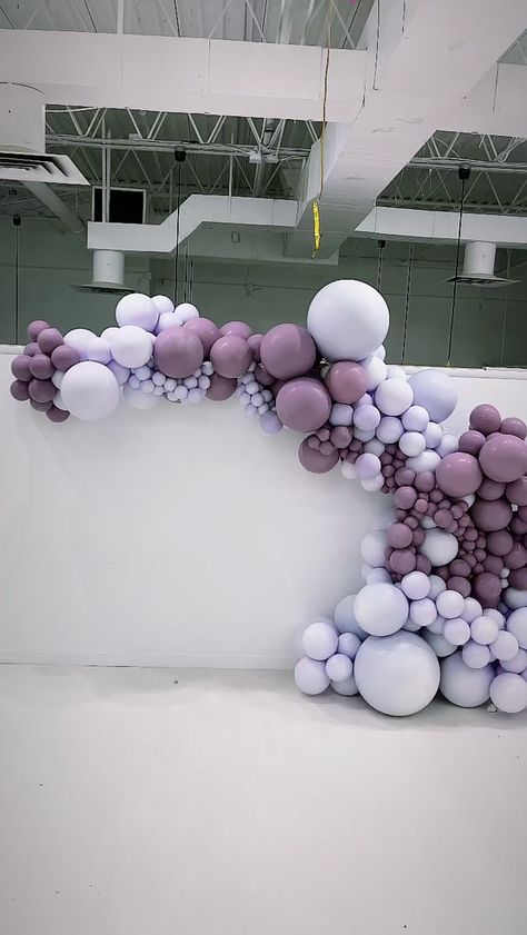 Light Purple Party Decorations, Lavender Balloons Decoration, White And Lavender Balloon Garland, Lavender And White Balloon Arch, Lavender Party Decor, Lavender Bachelorette Party Decor, Lavender Balloon Arch, Lavender 50th Birthday Party, Lavender Haze Party