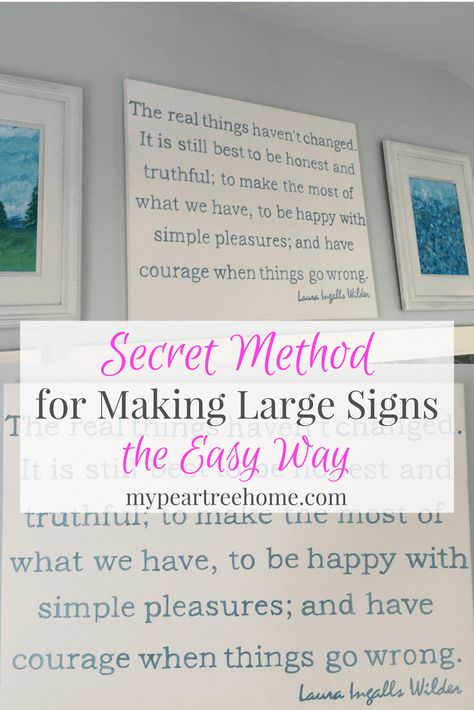 Want to learn how to make those canvas signs you see all over Hobby Lobby and other home stores? Click to the post to see how to make large art for your home for just a few dollars! Home Stores, Diy Quotes, Arts And Crafts House, Diy Bed Frame, Diy Canvas Wall Art, Metal Tree Wall Art, Christmas Fonts, Diy Wood Signs, Diy Bar