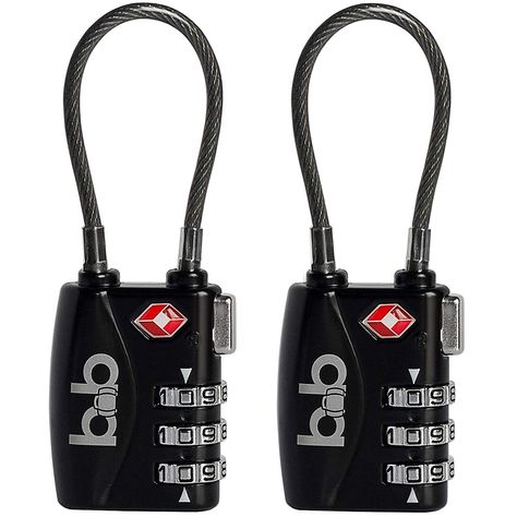 Amazon.com | TSA Approved Luggage Lock - 3 Dial Combination Padlock - Small & Lightweight Cable Locks (2 Pack) | Luggage Locks Pack Luggage, Travel Security, Luggage Locks, School Lockers, Luggage Organization, Tsa Approved, Lock Set, Combination Locks, Herschel