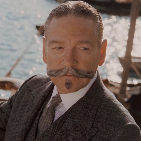 Hercule Poirot Kenneth Branagh, Elementary My Dear Watson, Kenneth Branagh, Film Icon, Hercule Poirot, Beard Love, Men Style Tips, Agatha Christie, British Actors