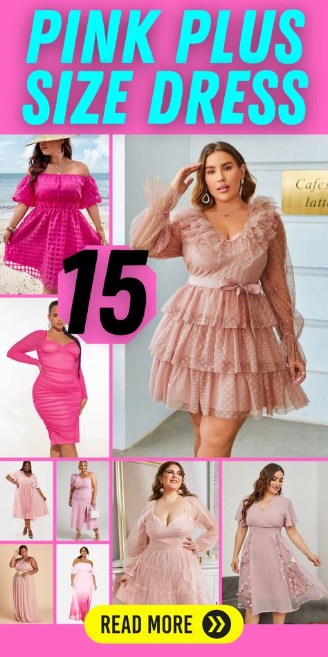 Alluring Dusty Rose Plus Size Dresses for Special Occasions Turn heads in our alluring dusty rose plus size dresses, perfect for special occasions. From formal gatherings to parties, our outfits offer both comfort and style. Explore patterns-free designs that flatter your curves. Whether it's a light pink gown or a short pastel dress, our collection ensures you look your best. Pink Outfit Plus Size, Plus Size Dress Ideas, Pink Plus Size Dress, Light Pink Gown, Pink Chiffon Maxi Dress, Pink Plus Size Dresses, Pink Wedding Guest Dresses, Hot Pink Bodycon Dress, Rose Lace Dress