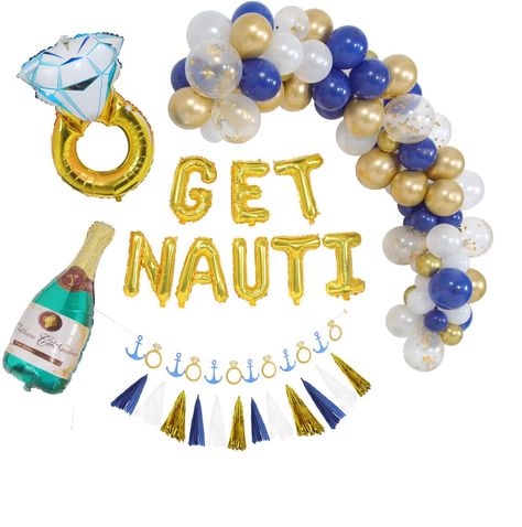 PRICES MAY VARY. ⚓ AHOY, ALL YOU NAUTI BRIDESMAIDS! Are you ready to throw the ultimate NAUTICAL BACHELORETTE PARTY the high seas have ever seen? Lucky for you, we have the perfect nautical bachelorette party decoration set to make all your nautical theme dreams come true. ⚓ IF YOU’RE THE CAPTAIN of the party-planning crew, then our nautical decoration set should be ON THE TOP of your bachelorette party LIST! It has EVERYTHING YOU NEED to get the party SHIP-SHAPE! One easy to create balloon garl Bachelorette Party List, Nautical Bachelorette Party Decorations, Get Nauti Bachelorette, Bachelorette Party Beach Theme, Sail Before The Veil Bachelorette, Last Sail Before The Veil, Nautical Bachelorette Party, Hens Party Themes, Nautical Bachelorette