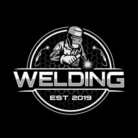 Welding logo template | Premium Vector #Freepik #vector #logo #business #design #logo-design Welding Logo Design, Welder Logo, Welding Logo, Metal Logo Design, Welding Design, Welding Shop, Wet Felting Projects, Automotive Artwork, Portfolio Book