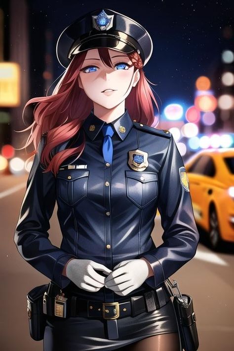 Police Women Anime, Female Police Officer Art, Anime Police Woman, Police Art, Police Girlfriend, Laws Of Nature, Female Police, Female Police Officers, Halo Collection