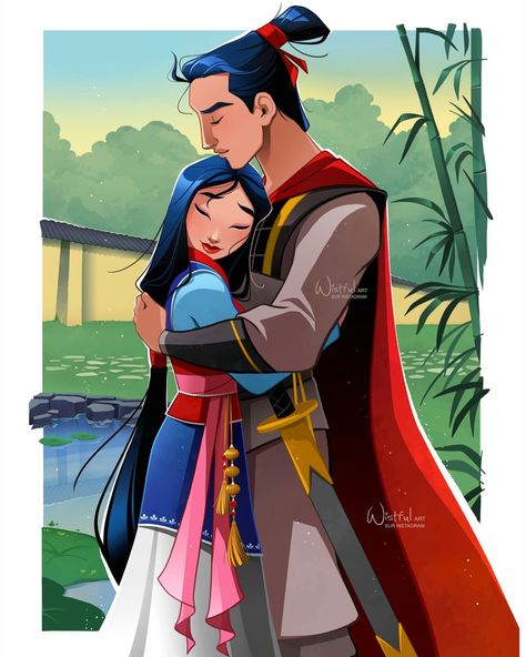 @wistful.art shared a photo on Instagram: “True love with Mulan & Li Shang ❤️ I never drew this couple before because I was afraid to not honor them but today I took my courage and…” • Jul 2, 2021 at 2:10pm UTC Wistful Art, Li Shang, Disney Mignon, Foto Disney, Animation Disney, 디즈니 캐릭터, Images Disney, Disney Artwork, Disney Side