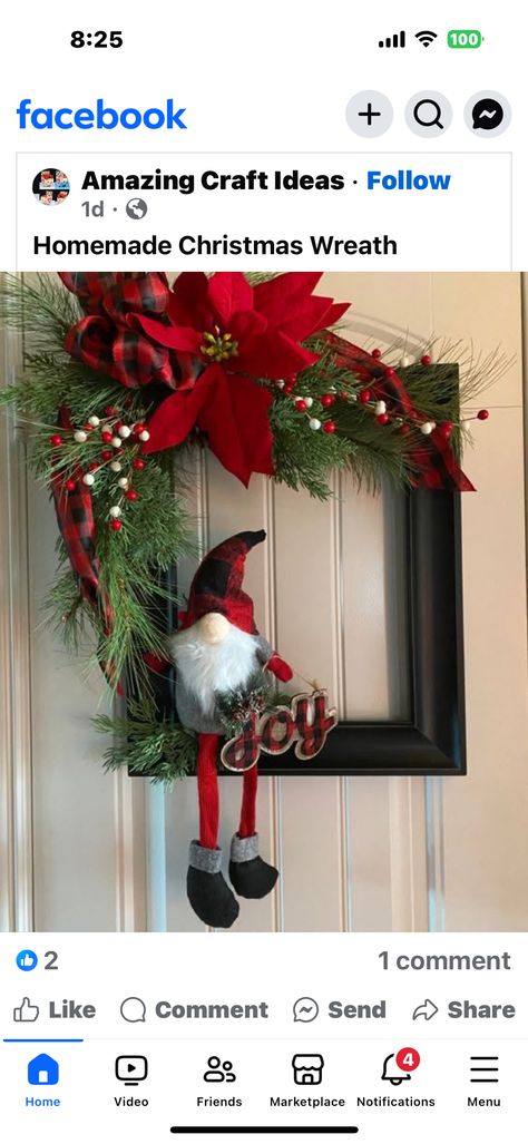 Silver Wreaths, Christmas Frames Diy, Christmas Wreath Frames, Homemade Christmas Wreaths, Frame Projects, Picture Frame Wreath, Christmas Picture Frames, Frames Ideas, Square Wreath