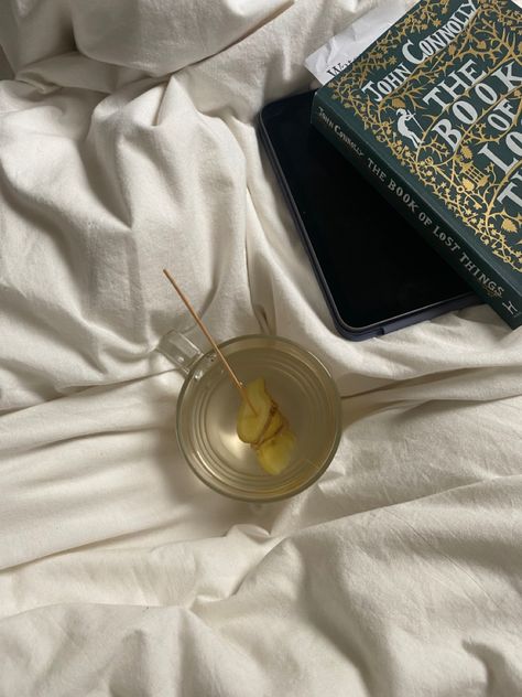 Book, reading, sick, tea, aesthetic, ginger, ipad, thatgirl Being Sick At Home Aesthetic, Sick Aesthetics Cold, Sick Tea, Sick Day Aesthetic, Sick Aesthetics, Winter Core, Tea Aesthetic, Light Aesthetic, Sick Day