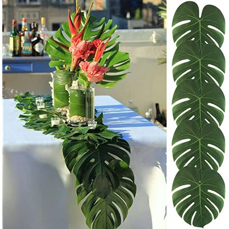 AerWo 13.8 x 11.4 inch Large Tropical Palm Leaves Artificial Plants Palm Leaves Hawaiian Luau Party Jungle Beach Theme Decorations 12 Pcs : Amazon.ca: Home Safari Table Decorations, Tropical Theme Party, Artificial Palm Leaves, Tropical Party Decorations, Jungle Theme Parties, Hawaiian Party Decorations, Baby Shower Table Decorations, Luau Theme Party, Hawaiian Luau Party