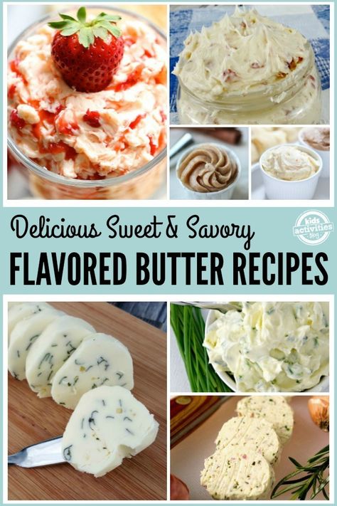 20 Easy Flavored Butter Recipes | Kids Activities Blog Whipped Strawberry Butter, Compound Butter Recipes, Butter Recipes Homemade, Flavored Butter Recipes, Compound Butter Recipe, Make Butter, Strawberry Butter, Cinnamon Honey Butter, Infused Butter