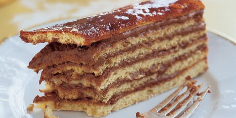 Viennese Dobos Torte Recipe - Kurt Gutenbrunner | Food & Wine 9 Layer Chocolate Cake, 15 Layer Chocolate Cake Recipe, Chocolate Cake Aesthetic, Dobos Torte Recipe, Dobos Torte, Layer Chocolate Cake, Food Cupcakes, Torte Recipe, Austrian Recipes