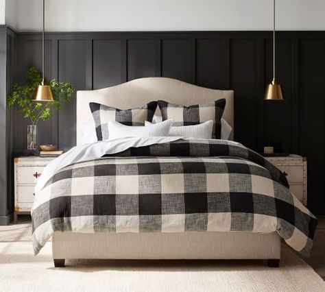 Buffalo Check Bedding, Timeless Paint Colors, Bed Wooden, Wooden Beds, Low Bed, Duvet Cover Pattern, Stylish Bedroom, Cotton Duvet Cover, Cotton Duvet