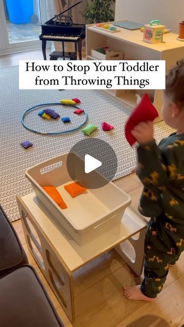 Agda Reis on Instagram: "Throwing requires maximum effort. Maria Montessori observed that children, soon after they have learned to walk, have a strong need to exert their strength. They want to do hard and heavy work. Throwing is one of those maximum effort works. Other typical examples are: carrying heavy objects (such as bottles of water), helping with your shopping, pushing heavy boxes, emptying the washing machine and so on. Redirecting your child towards appropriate activities is the best way to handle those inconvenient needs. But you must do it immediately. This is the key. To be effective, the redirection needs to be immediate. The more you give appropriate opportunities to throw, the less your child will need to throw other things. Bean bag games are a great option to help satisf More Less Activities, Throwing Activities For Toddlers, Heavy Work Activities For Kids, Bean Bag Activities, Bean Bag Game, Bottles Of Water, Bean Bag Games, Throwing Games, Easy Toddler Activities