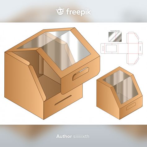 Paper Craft Packaging, Window Box Packaging, Box Design Creative, Packaging With Window, Plastic Packaging Design, Packaging Design Box, Template Box, Diy Gift Box Template, Packaging Die Cut