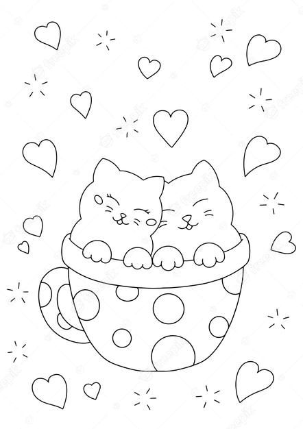 Valentines Day Worksheets, Coloring Pages For Adults Unique, Coloring Therapy, Valentine Art Projects, Valentines Day Drawing, Valentines Day Cat, Shark Coloring Pages, Valentines Day Coloring Page, Valentine Coloring Pages