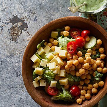 Green Goddess Salad with Chickpeas Recipe | EatingWell Healthy Green Goddess Dressing, Chickpea Salad Recipe, Green Goddess Salad, Salad With Chickpeas, Goddess Salad, Chickpeas Recipe, Goddess Dressing, Chickpea Salad Recipes, Green Goddess Dressing