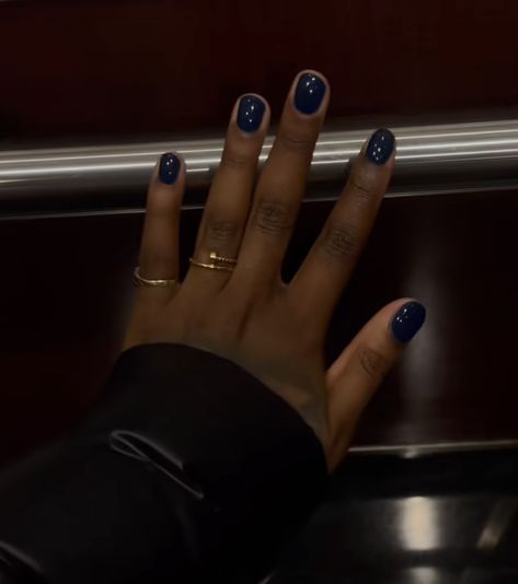 Navy Blue Nails Dark Skin, Blue Nails Dark, Nails Dark Skin, Navy Blue Nail Polish, Nails Black Women, Natural Nails Manicure, Navy Nails, Nails Dark, Navy Blue Nails