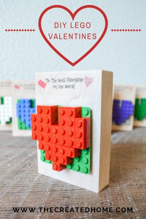 DIY Lego Valentines Diy Valentine's Gifts For Kids, Valentines Ideas For Him, Paper Valentines, Diy Tree Decor, Diy Lego, Lego Gifts, Valentine's Day Crafts For Kids, Lego Craft, Valentine Crafts For Kids