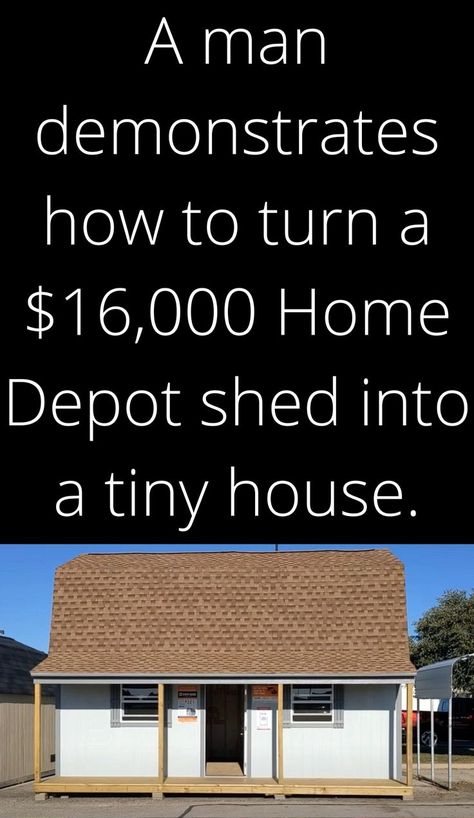 Building A Tiny Home From A Shed, Tuff Shed Conversion, Tiny Shed House Ideas Floor Plans, Floor Plans For Shed Homes, Sheds Into Homes, Tiny Home Home Depot Shed, Home Depot 2 Story Shed House, Shed Into Tiny House Diy, Diy Tiny House Interior