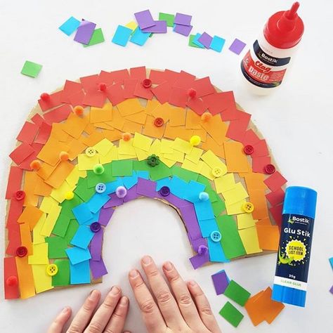 Easy Craft Fun for Kids! on Instagram: “RAINBOW COLLAGES  are you looking for a fun Sunday activity? These rainbow collages are lots of fun to put together, and best of all,…” Rainbow Collage, Sunday Activities, Rainbow Activities, Virtual Art, Fun For Kids, Easy Craft, Classroom Activities, 4th Birthday, Put Together