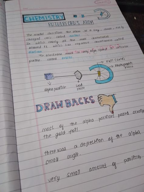 Rutherford Model, 11th Chemistry, Chemistry Basics, Title Ideas, Chemistry Lessons, Chemistry Notes, Medical School Inspiration, Model Aesthetic, School Inspiration